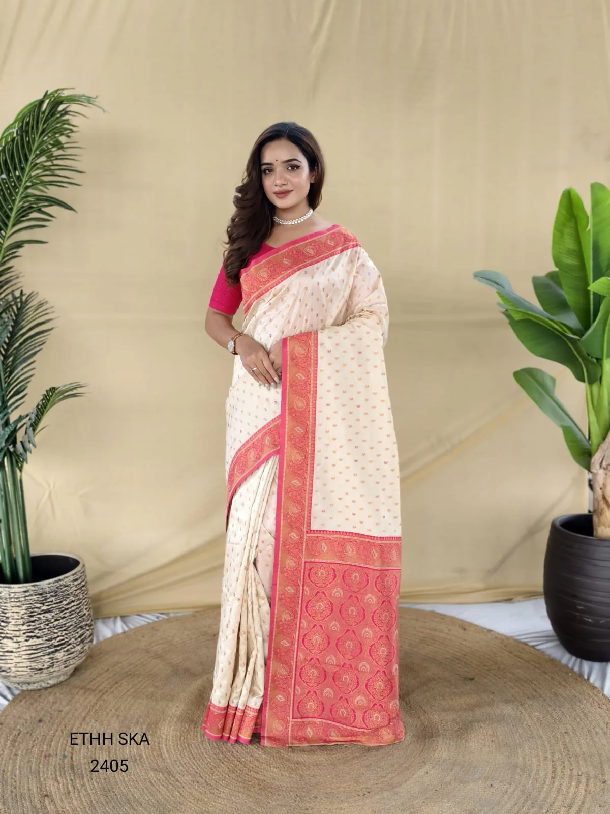 Traditional Banarasi Soft Silk Saree with Contrast Zari Weaving